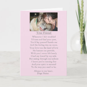 dog sympathy original poem customisable card