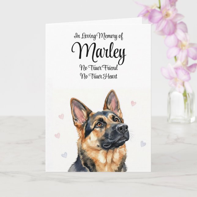 Dog Sympathy Personalised Name German Shepard Card (Orchid)
