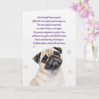 Dog Sympathy Pug with Poem of Heaven