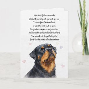 Dog Sympathy Rottweiler Condolences Card