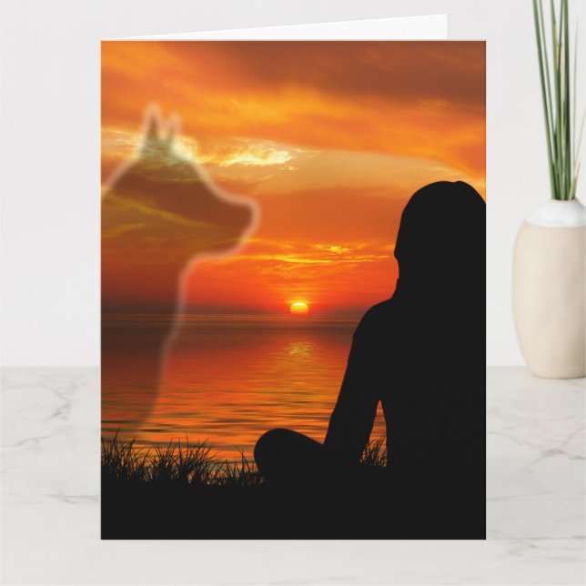 Dog Sympathy Sunset Poem Card (Front)