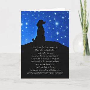 Dog Sympathy with Poodle Silhouetted and Spiritual Card