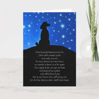 Dog Sympathy with Poodle Silhouetted and Spiritual Card