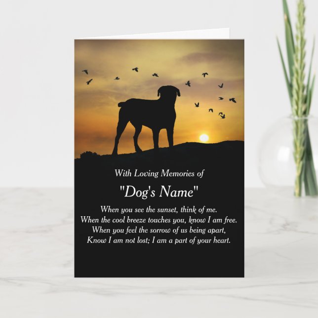 Dog Sympathy With Spiritual Poem Custom Name Card (Front)