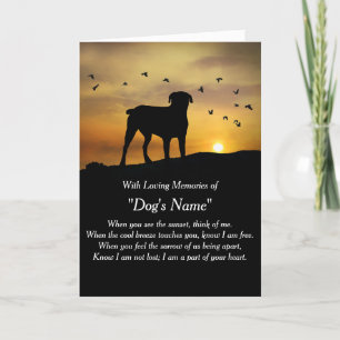 Dog Sympathy With Spiritual Poem Custom Name Card