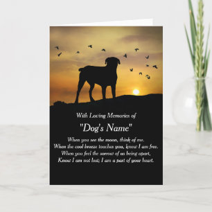 Dog Sympathy With Spiritual Poem Custom Name Card