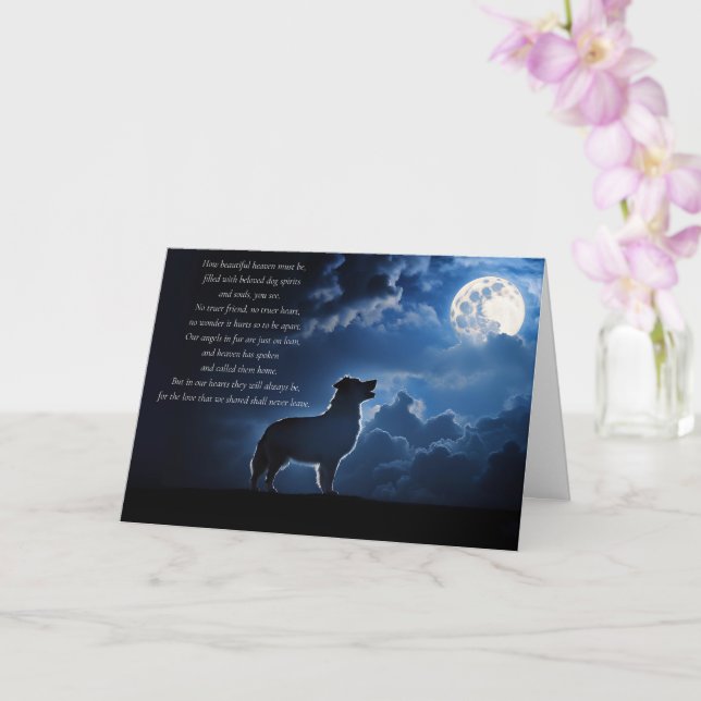 Dog Sympathy with Spiritual Poem Heaven Australian Card (Orchid)