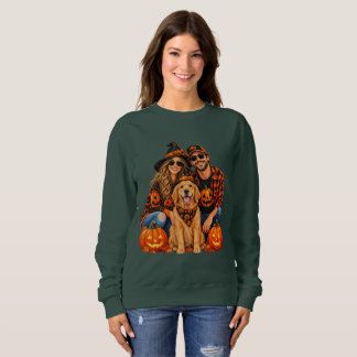 Dog T-Shirt Retro Golden Retriever Halloween  Sweatshirt