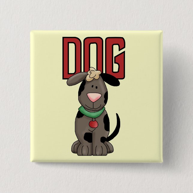 Dog T-shirts and Gifts 15 Cm Square Badge (Front)