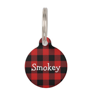 Dog Tag, Buffalo Plaid, Personalised Pet Tag