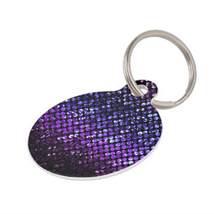 Dog Tag Purple Crystal Bling Strass