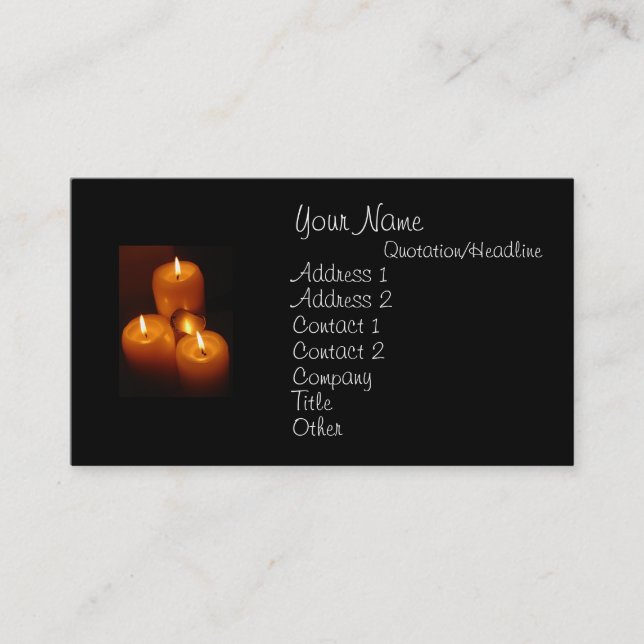 Dog Tags and Candles Business Cards (Front)