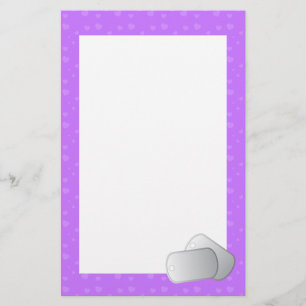 Dog Tags and Hearts Stationery