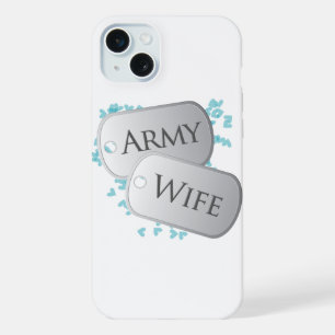 Dog Tags Army Wife iPhone 15 Plus Case