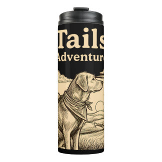 Dog Tails of Adventure Funny Dog Lover Hiking  Thermal Tumbler