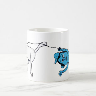 Dog takes man for walk! coffee mug