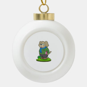 Dog Teacher Book Ceramic Ball Christmas Ornament