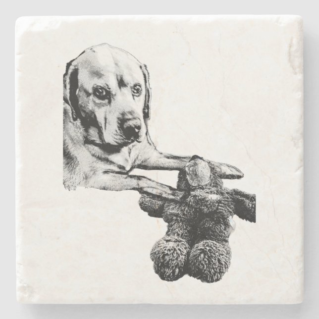 Dog & Teddy | Art Coaster (Front)