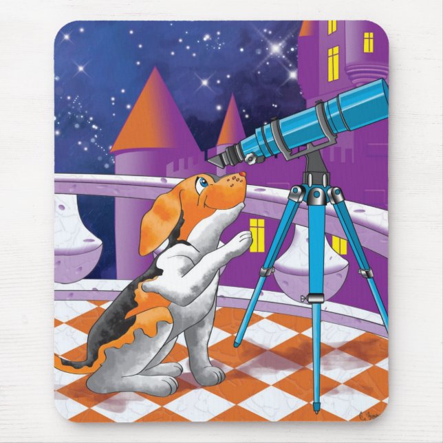 dog telescope mouse mat (Front)