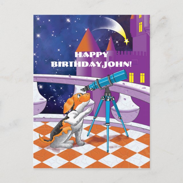 dog telescope postcard (Front)