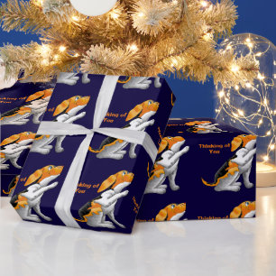 dog telescope wrapping paper