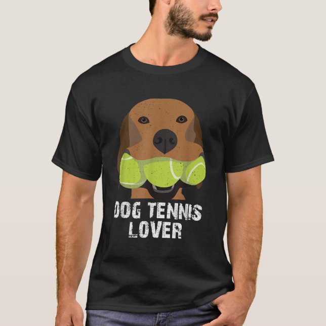 Dog tennis lover tennis balls T-Shirt (Front)