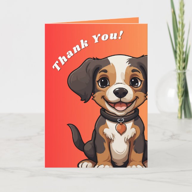 Dog Thank You Card, Cute Appreciation Card (Front)