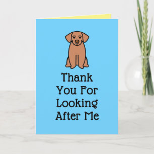 Dog Thank You Card for Dog Sitter, Blue