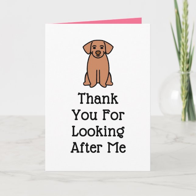 Dog Thank You Card for Pet Sitter (Front)