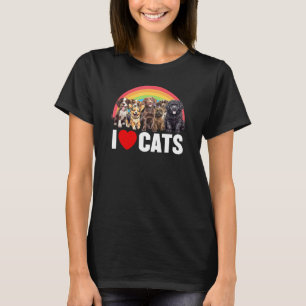 Dog That Says I Love Cats Rainbow Dog T-Shirt