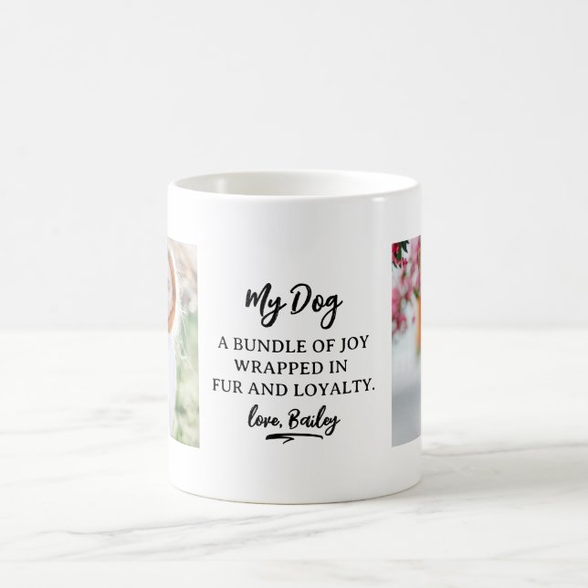 Dog, The Bundle of Joy, Fur and Loyalty Dog Quote Coffee Mug (Center)
