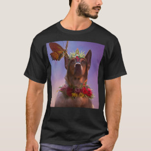Dog The purple dog king with butterfly T-Shirt