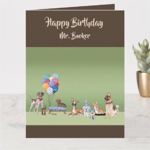 Dog Theme Custom Happy Birthday Personalised Big Card