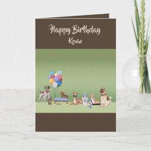 Dog Theme Custom Happy Birthday Personalised Card