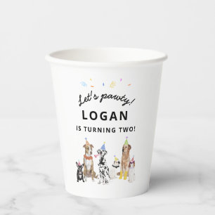 Dog Theme Let's Pawty Dog Birthday Party Paper Cups