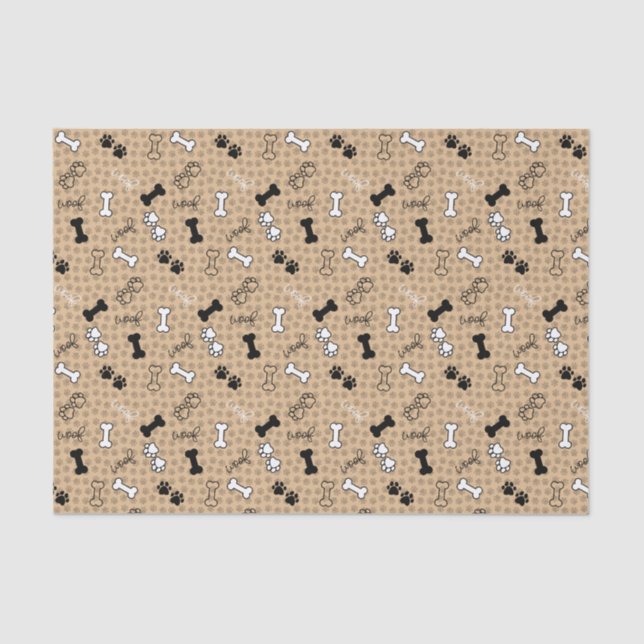 Dog Theme Paw Print Tissue Paper (Front)