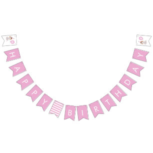 Dog Theme Pink Happy Birthday Party Bunting