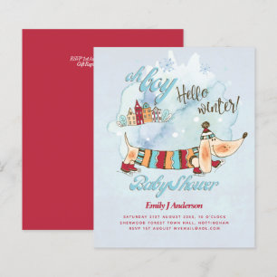 Dog Themed Baby Shower Dachshund Winter Christmas