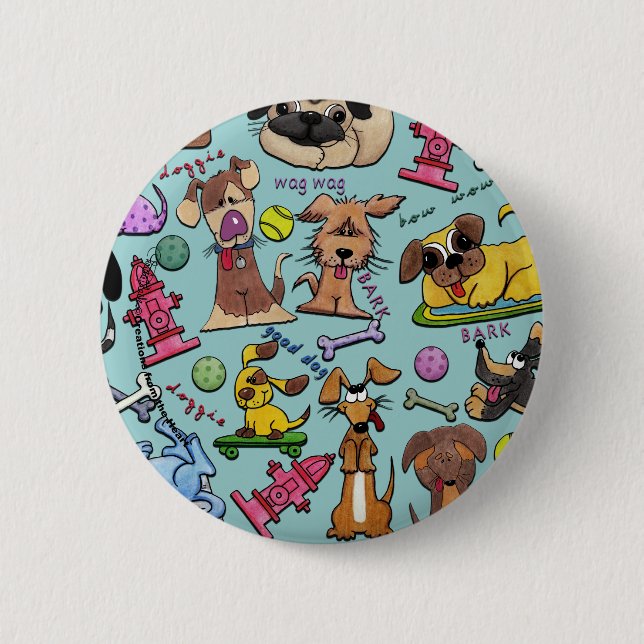 Dog Themed Collage 6 Cm Round Badge (Front)