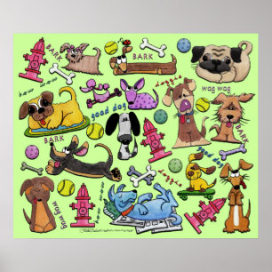 Dog Themed Collage Poster