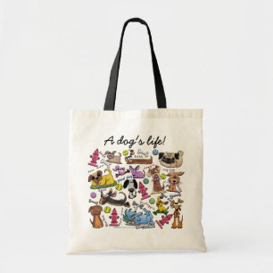 Dog Themed Collage Tote Bag