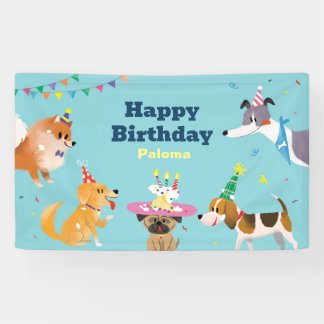 Dog Themed Happy Birthday Banner