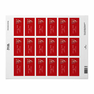 Dog Themed Red Christmas  Label