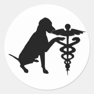 DOG THERAPY HOSPITAL CLASSIC ROUND STICKER