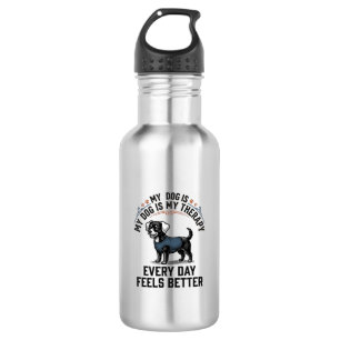 Dog Therapy Shirt Vintage Engraved Dog Lover Gift_ 532 Ml Water Bottle