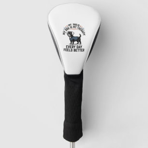 Dog Therapy Shirt Vintage Engraved Dog Lover Gift_ Golf Head Cover