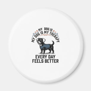 Dog Therapy Shirt Vintage Engraved Dog Lover Gift_ Magnet