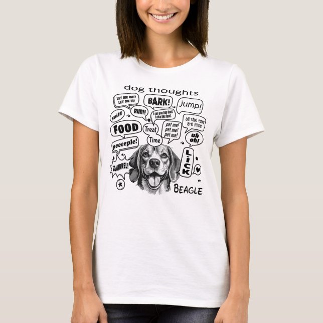 Dog Thoughts – Beagle T-Shirt (Front)
