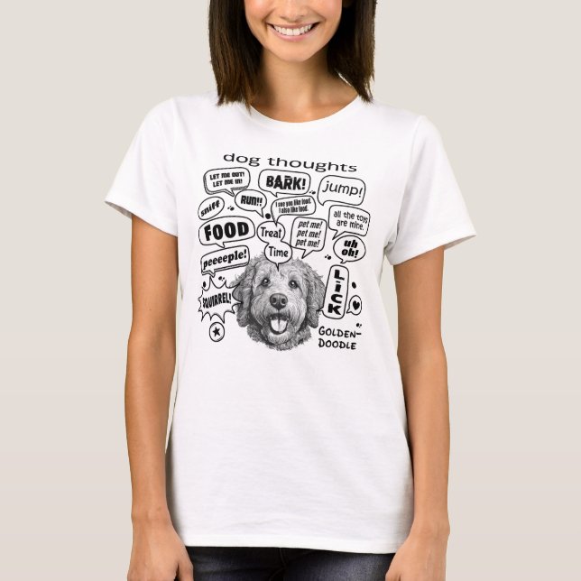 Dog Thoughts – Goldendoodle T-Shirt (Front)
