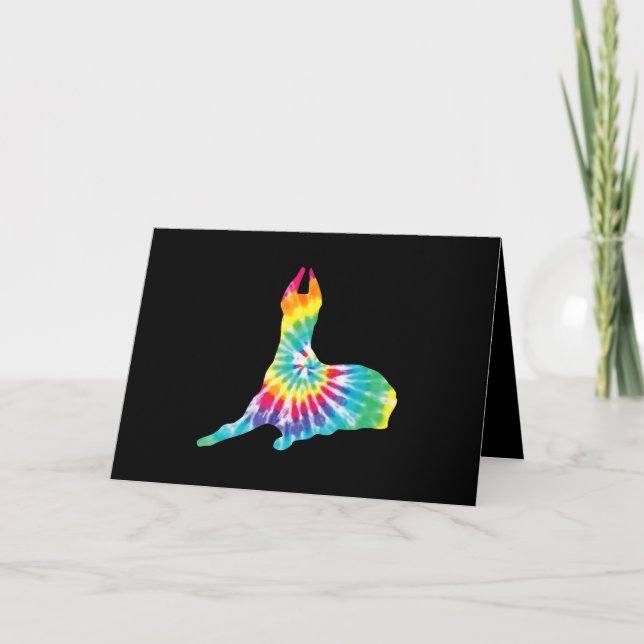 Dog | Tie Dye Dog Hippie Great Dane Puppy Gift Thank You Card (Front)